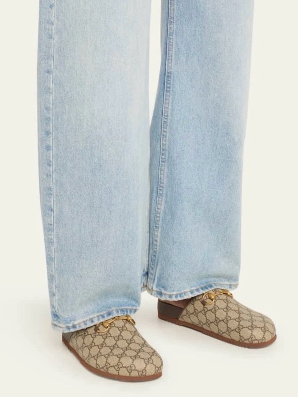 GUCCI GG Supreme Horsebit Mules EU 38.5 US 8.5